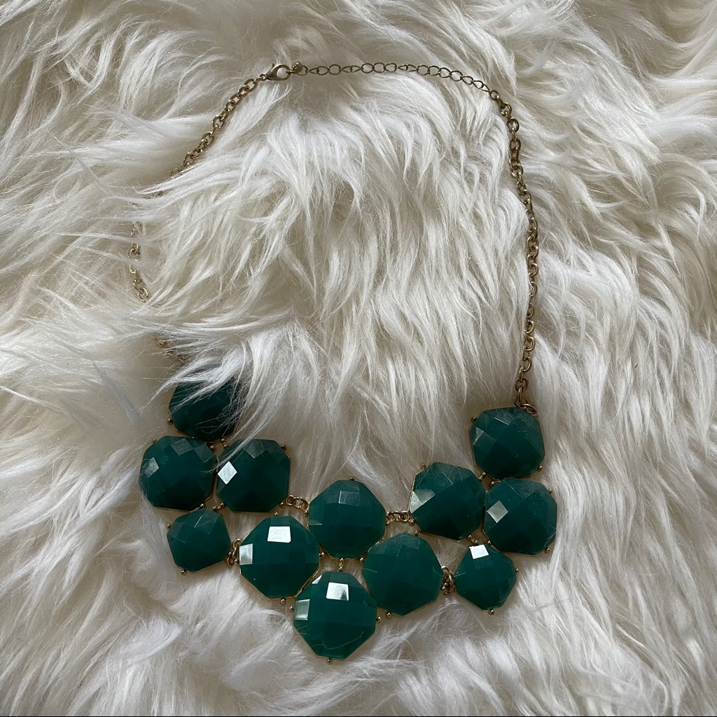Teal Gem Statement Necklace 9$